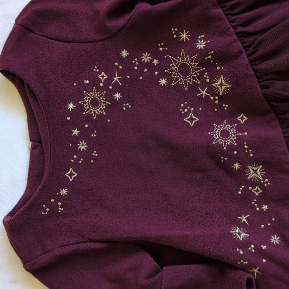 cynthia rowley gold star embroidered tunic top with tulle skirt 18m baby girl - Picture 2 of 8